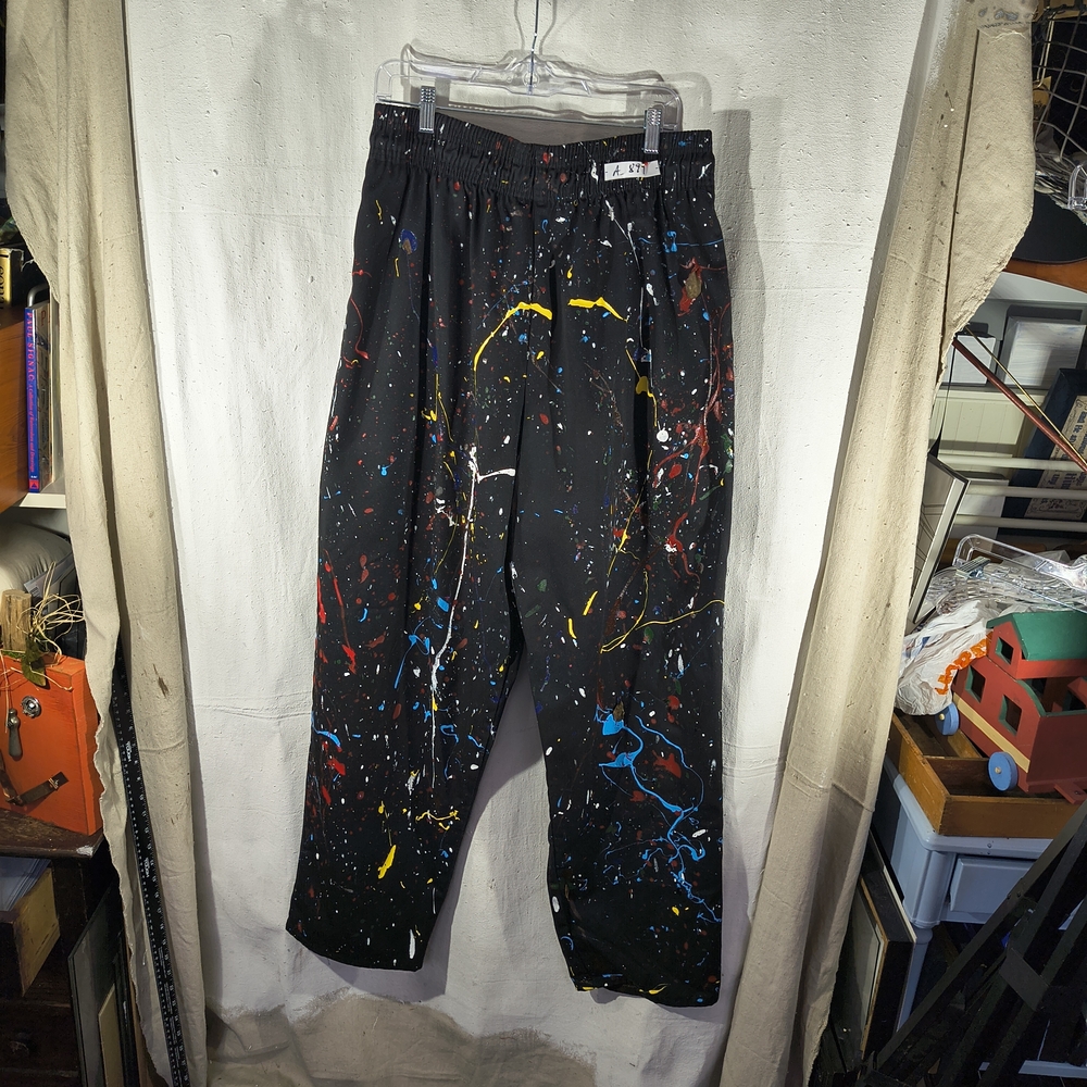 Men's Black Paint-Splatter Sweatpants